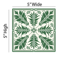 Thumbnail for Green Leaves Sicilian Tile Removable Vinyl Decals