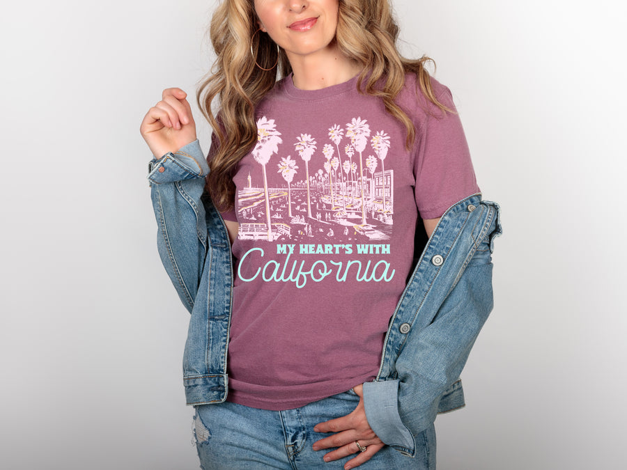 My Heart's with California Fundraiser T Shirt to Benefit Wildfire Relief Efforts