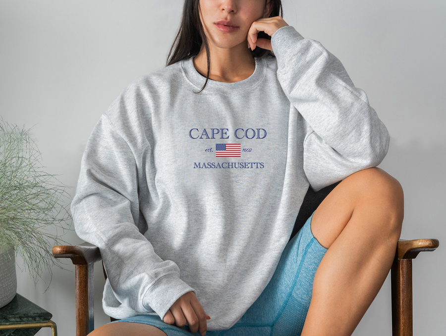 Cape Cod American Flag Crewneck Sweatshirt