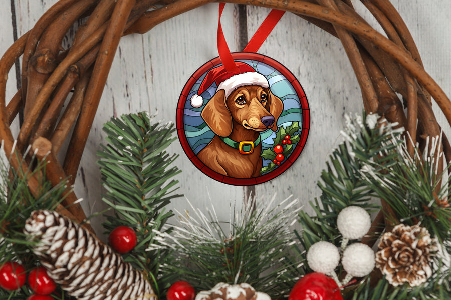 Dog Breed Stained Glass Acrylic Christmas Ornament