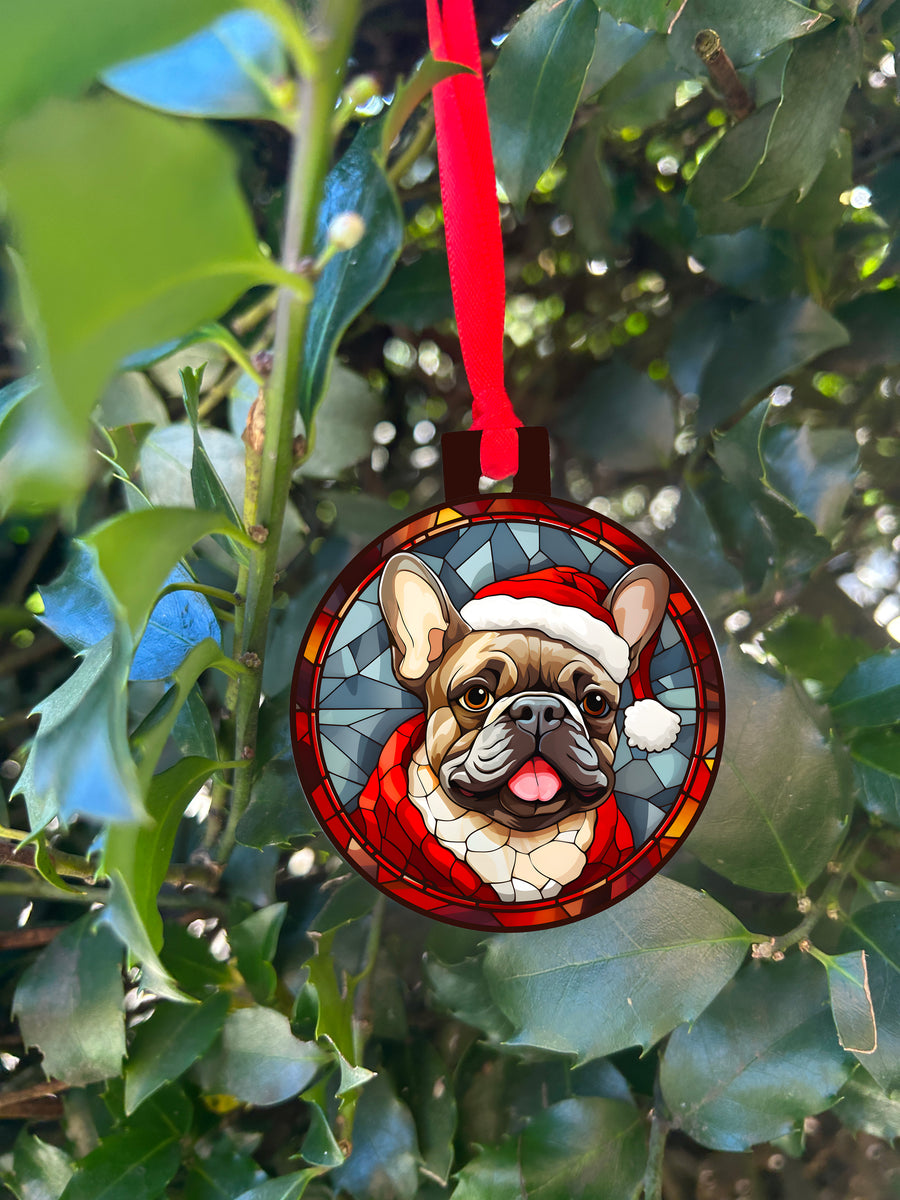 Dog Breed Stained Glass Acrylic Christmas Ornament
