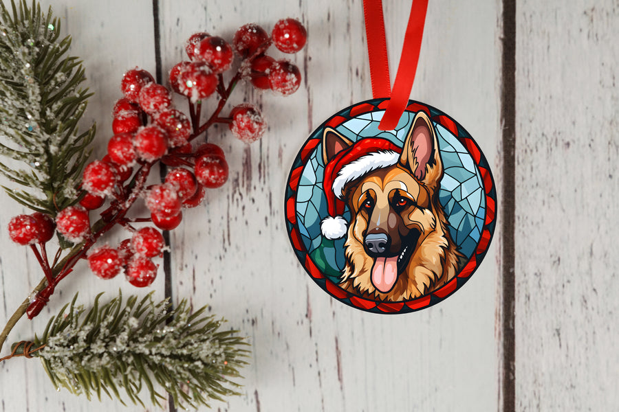 Dog Breed Stained Glass Acrylic Christmas Ornament
