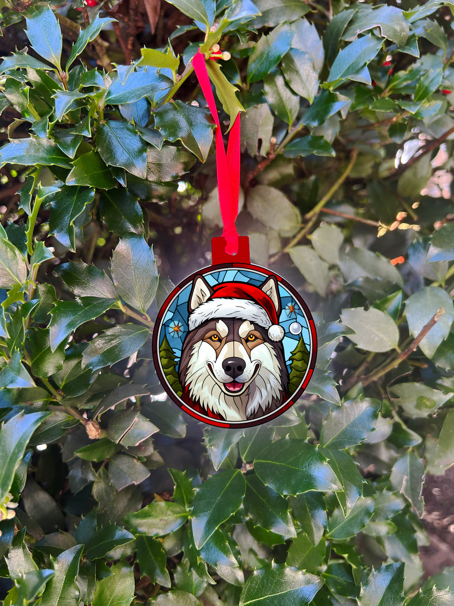 Dog Breed Stained Glass Acrylic Christmas Ornament