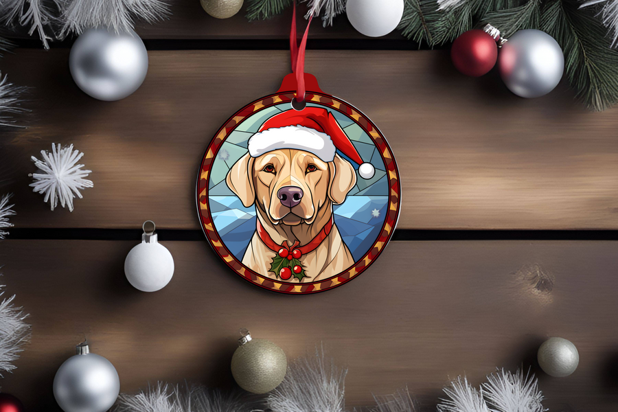 Dog Breed Stained Glass Acrylic Christmas Ornament