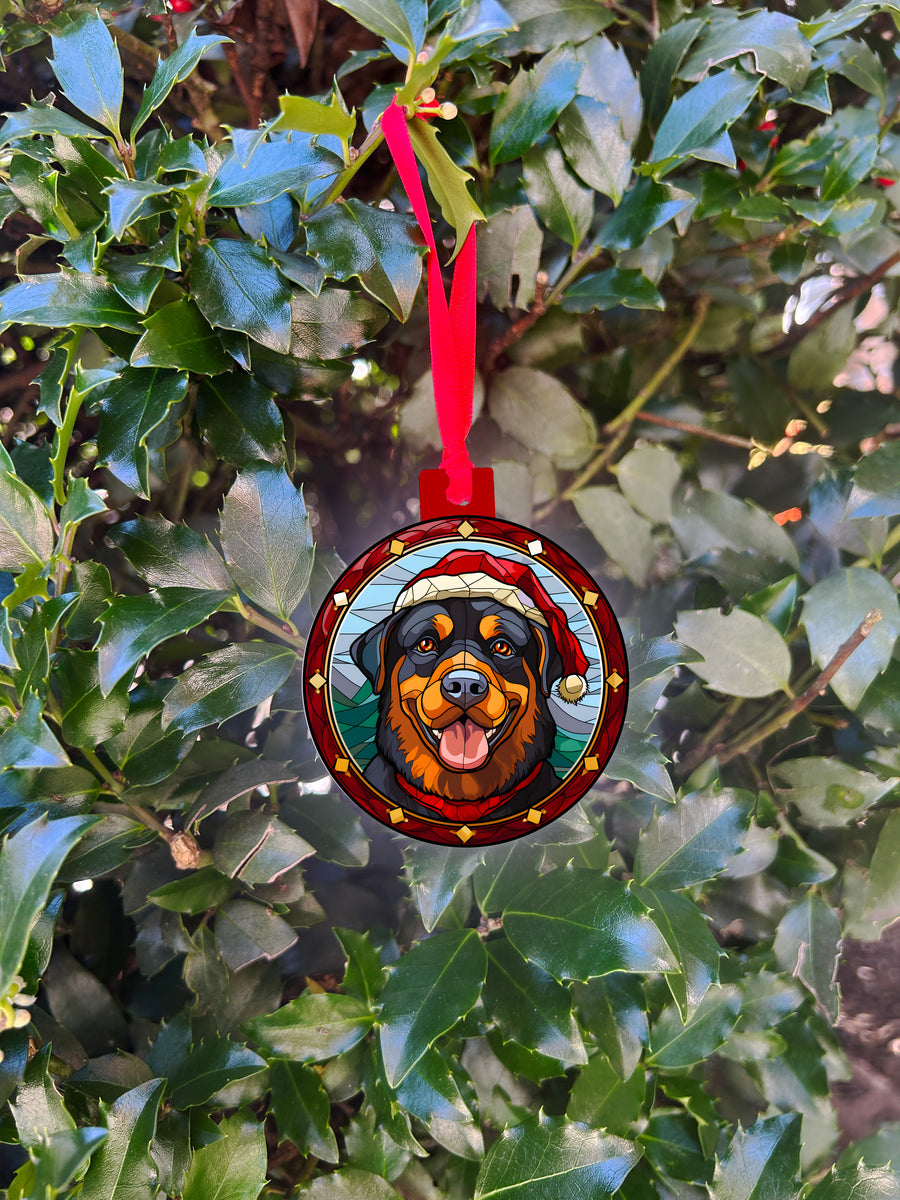 Dog Breed Stained Glass Acrylic Christmas Ornament