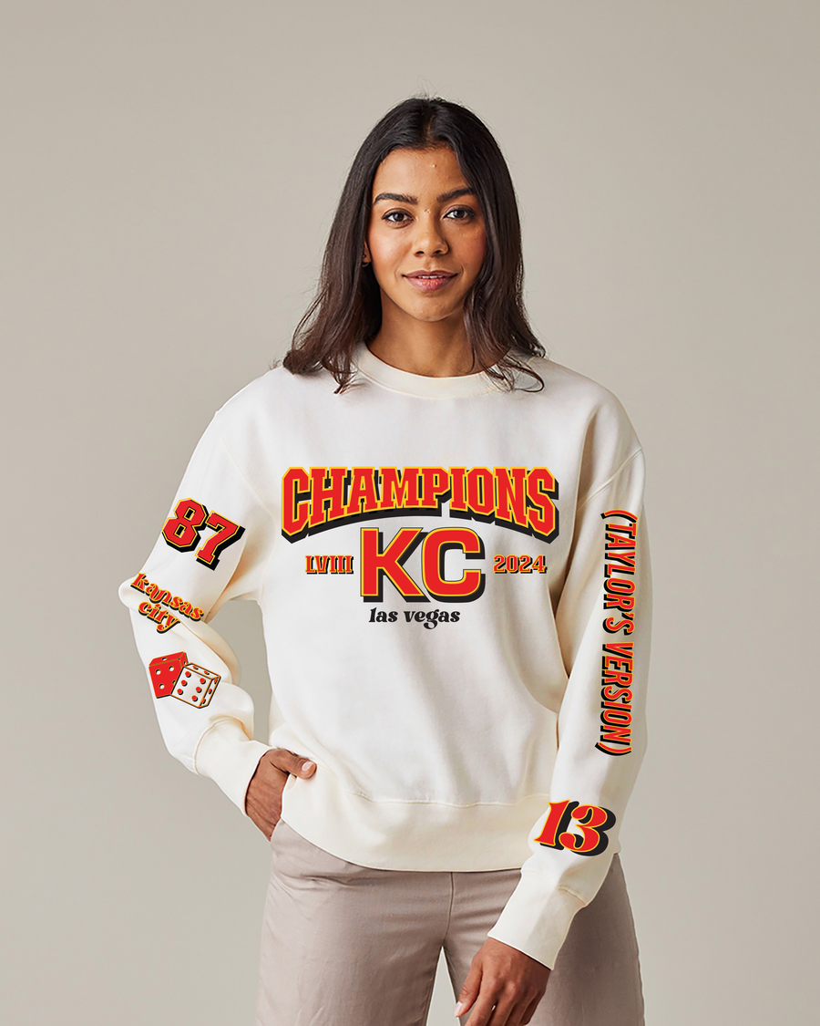 Kansas City LVIII Champions 87 TS Crewneck Sweatshirt