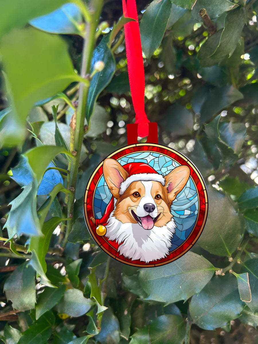 Dog Breed Stained Glass Acrylic Christmas Ornament