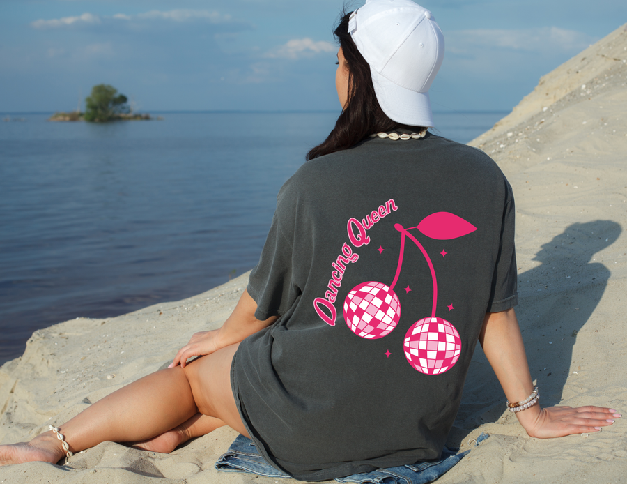 Dancing Queen Disco Ball Cherry Oversized T Shirt