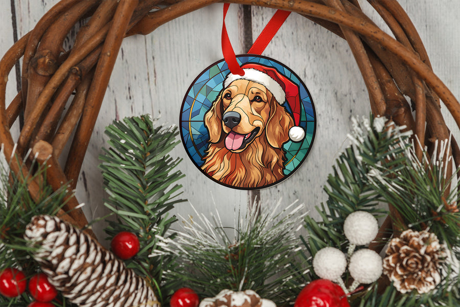 Dog Breed Stained Glass Acrylic Christmas Ornament