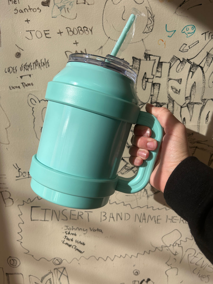 50 oz Stainless Steel Tumbler with Handle and Matching Straw