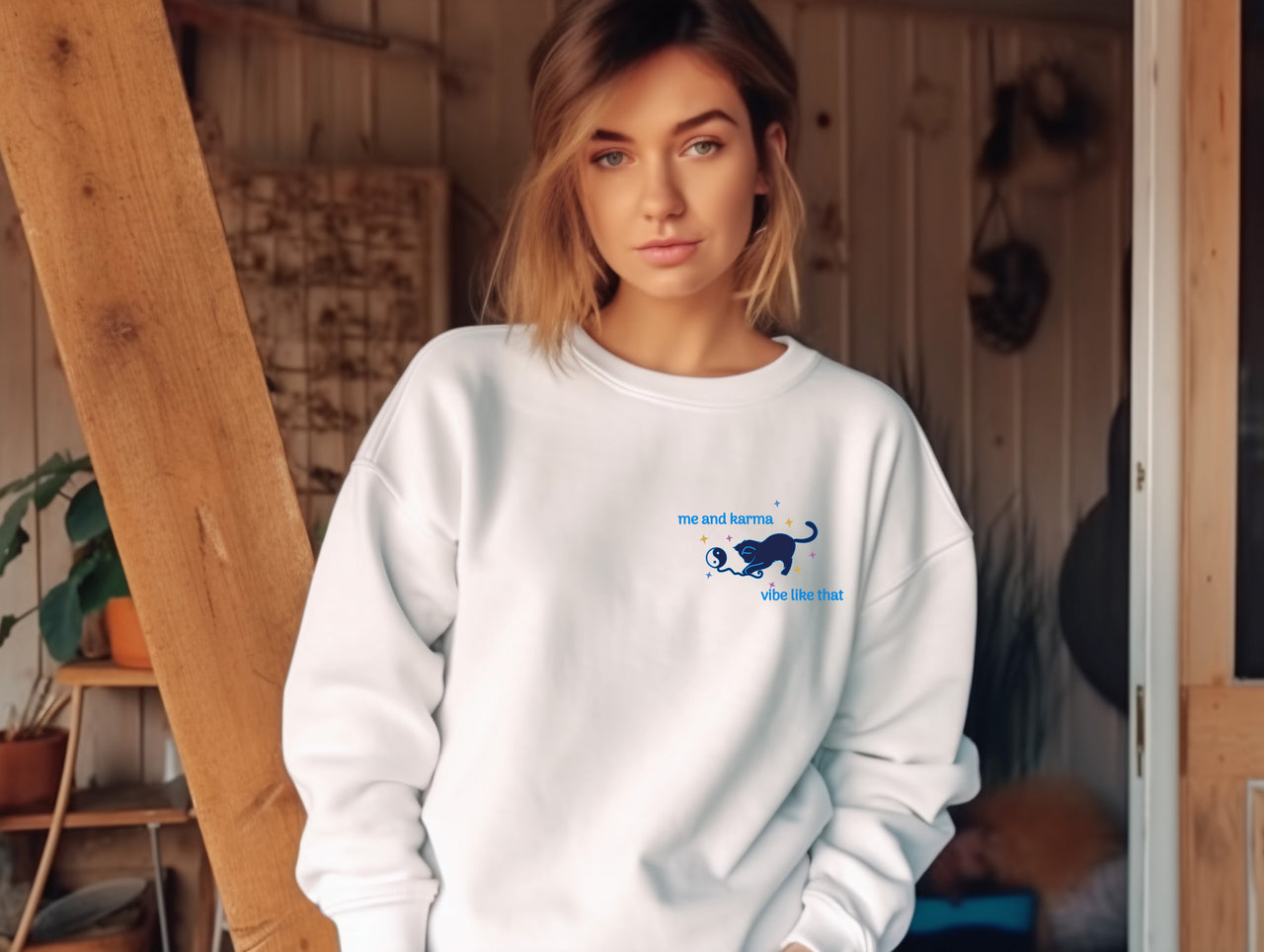 Karma is a Cat TS Crewneck Sweatshirt