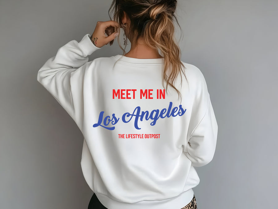 Meet Me In Los Angeles Cozy LA Dodgers Baseball Crewneck Sweatshirt