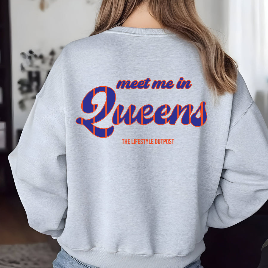 Meet Me In Queens Baseball Crewneck Sweatshirt