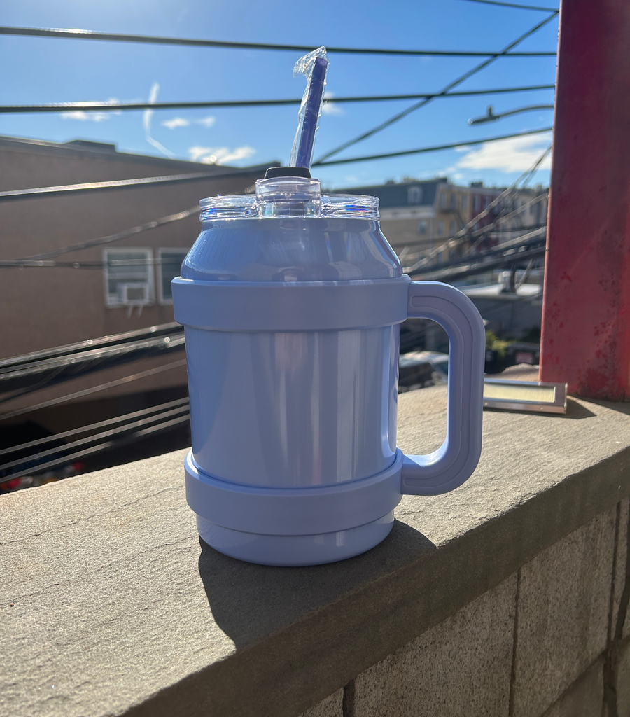 50 oz Stainless Steel Tumbler with Handle and Matching Straw