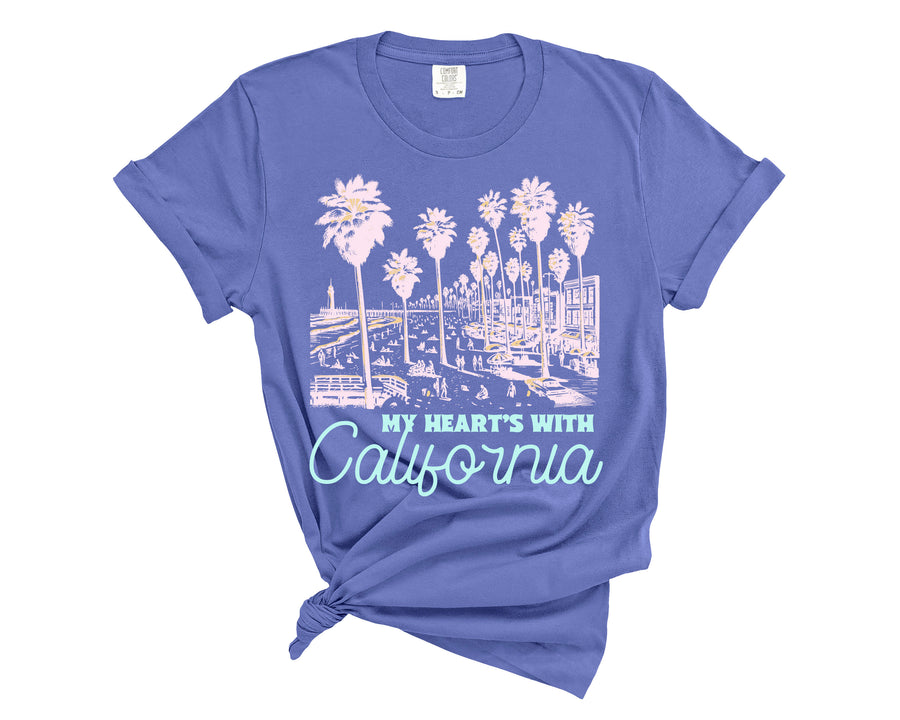 My Heart's with California Fundraiser T Shirt to Benefit Wildfire Relief Efforts