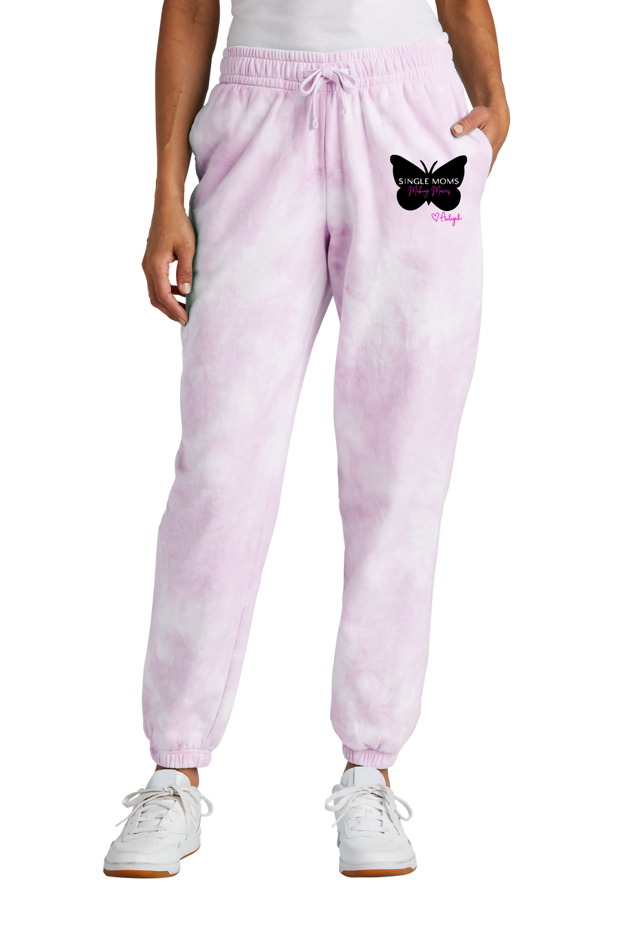 Single Moms Making Moves Licensed Cloud Tie Dye Sweatpants