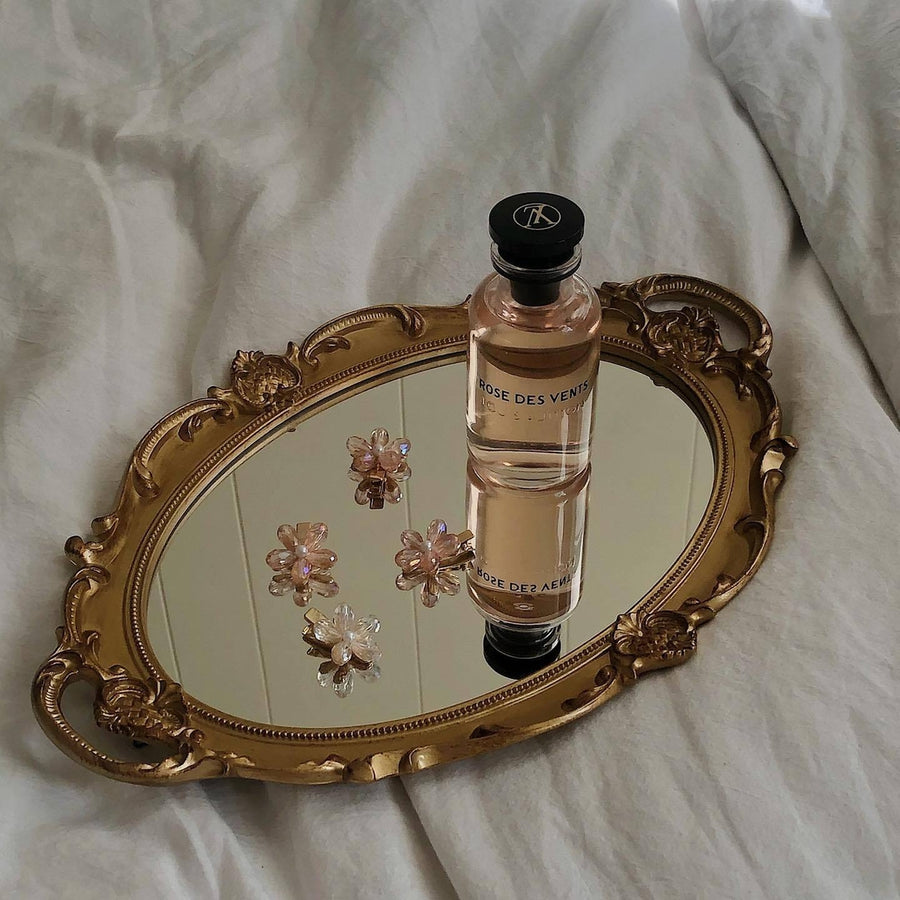 Small Crystal Floral Hair Clips- Set of 4