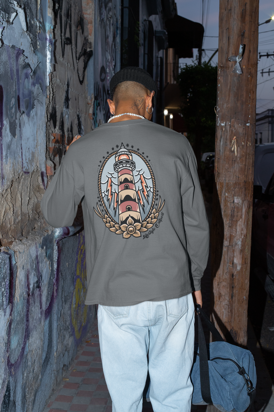 Lighthouse Tattoo Art Long Sleeve T Shirt