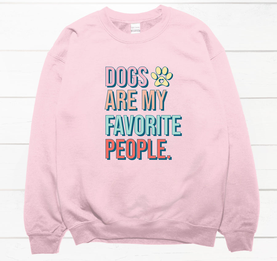 Dogs are My Favorite People Dog Lover Preppy Crewneck Sweatshirt