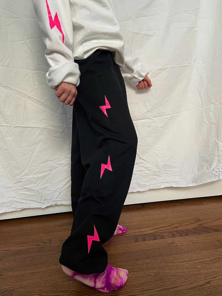 Hot Pink Lightning Bolt Sweatpants