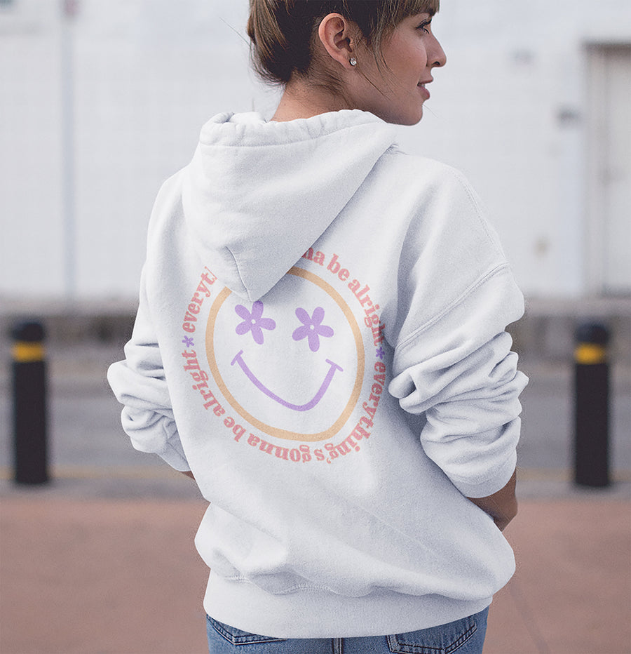 Smiley Face "everything's Gonna Be Alright" Hoodie