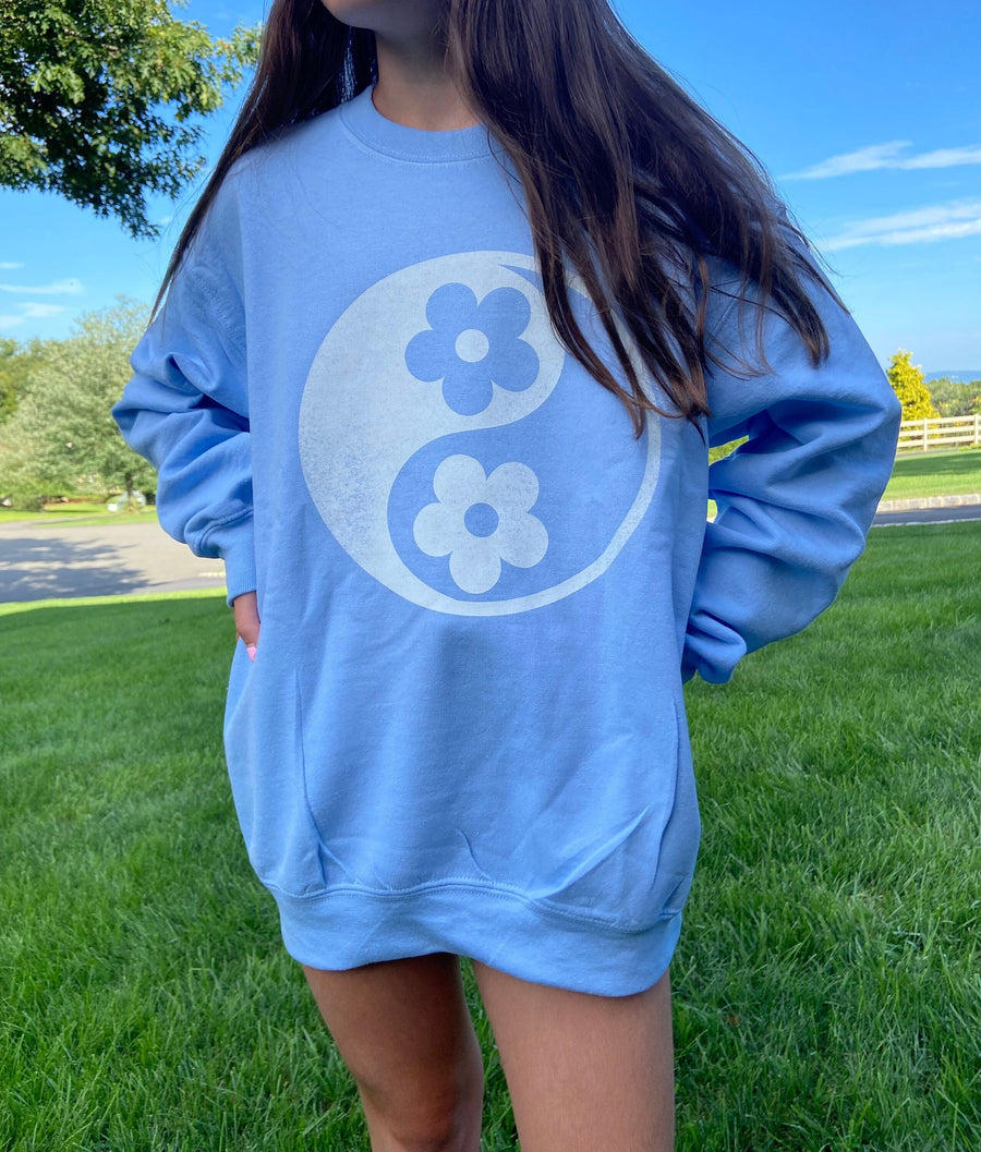 Yin and Yang Floral Crewneck Sweatshirt
