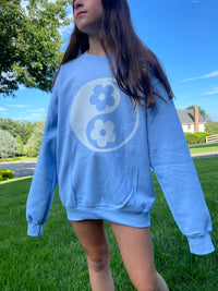 Thumbnail for Yin and Yang Floral Crewneck Sweatshirt